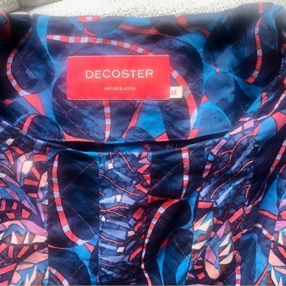 DECOSTER  cotton Abstract  print Blue  Red dress size 38 ( M ) - Picture 3 of 9